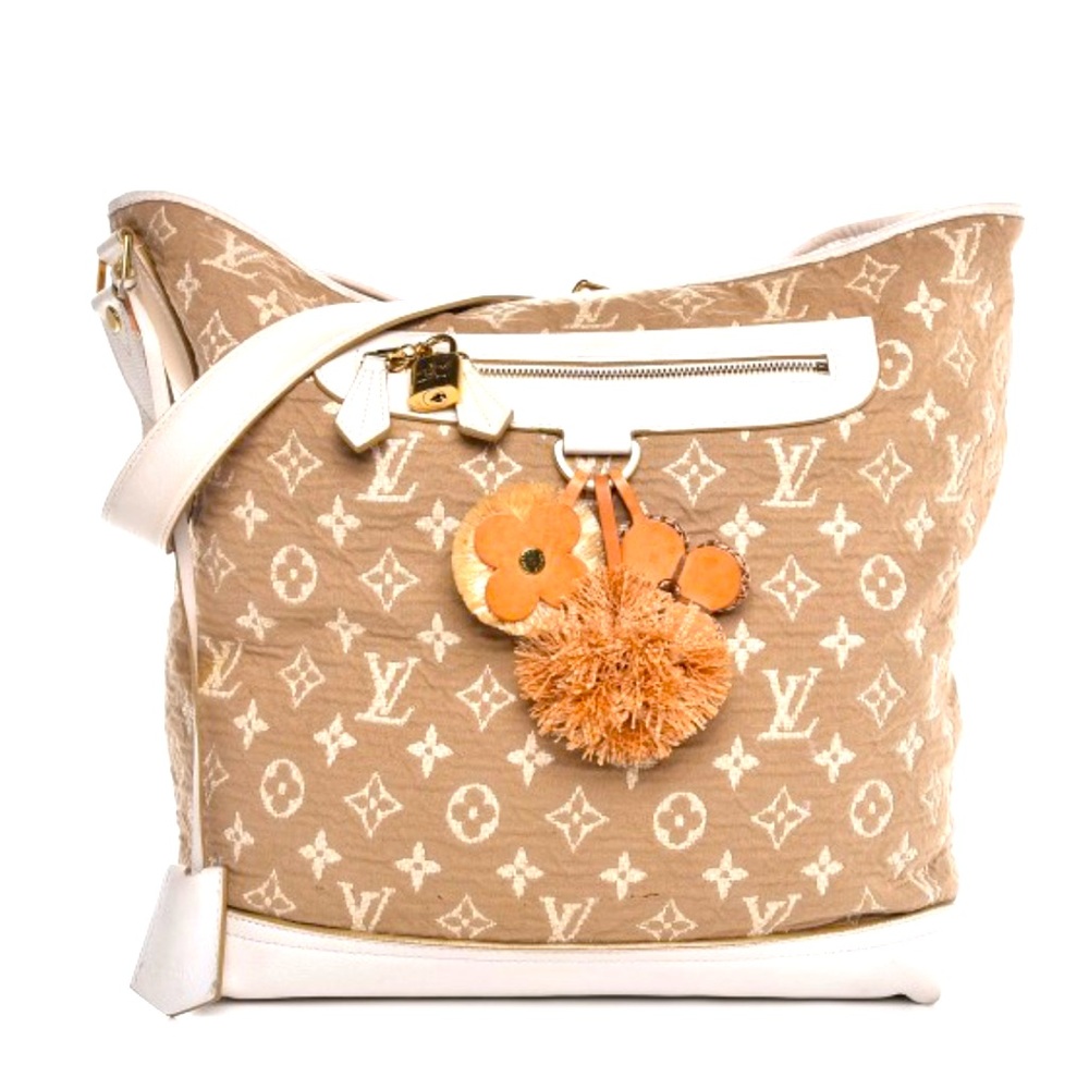 Louis Vuitton Tan and White Shoulder Bag EUC🤎🤍Besace Handbag Monogram Sabbia